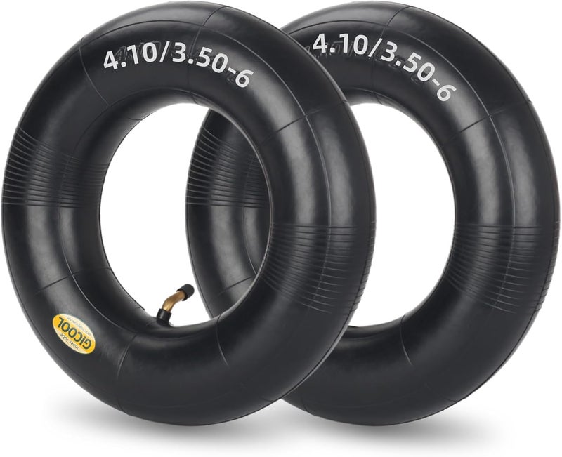 GICOOL 4.10/3.50-6 Replacement Inner Tube, 2 Pack with TR-87 Valve Stem, Heavy Duty, For 13" Tires Wheelbarrow Garden Utility Wagon Go Cart Lawn Mower - Image 1